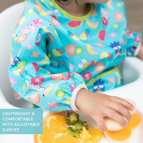 Bumkins Hello Kitty Waterproof Sleeved Bib - Turquoise - Picture 3 of 4